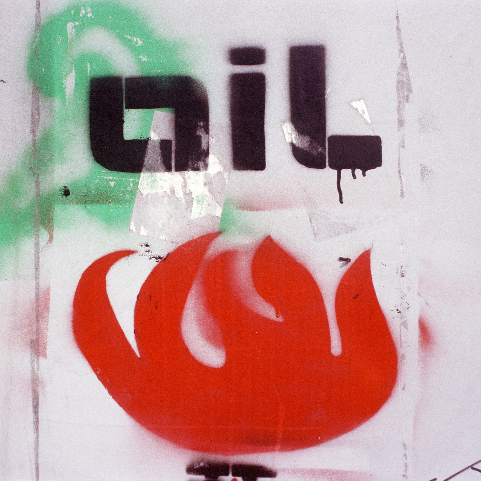 Protest graffiti against global oil industry